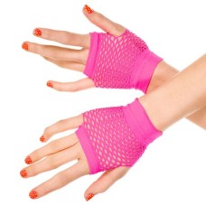 Kurze Netzhandschuhe pink