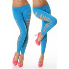 Side Cut Leggings blau