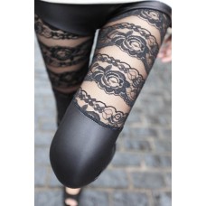 Kunstleder Leggings schwarz