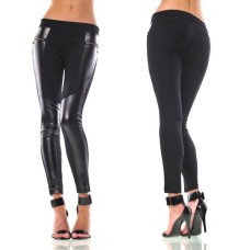 Wet-Look Leggings schwarz