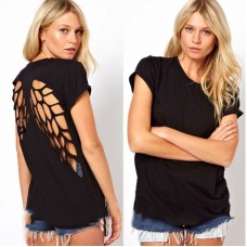 Cut Shirt Engel schwarz