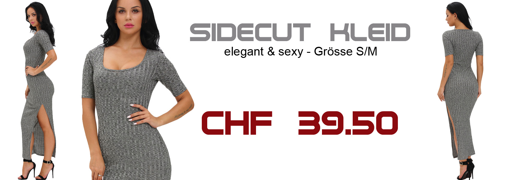 Sidecut Kleid grau